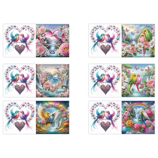 6pcs Diamond Painting Greeting Cards DIY Handmade Diamond Art Cards for Adults