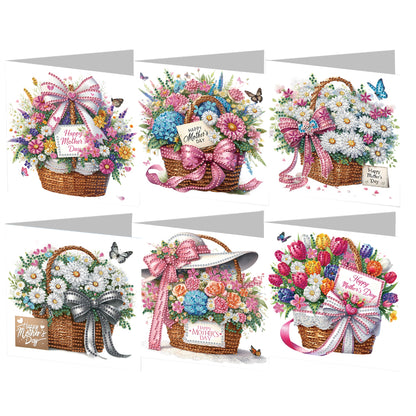 6pcs Diamond Painting Greeting Cards DIY Handmade Diamond Art Cards for Adults