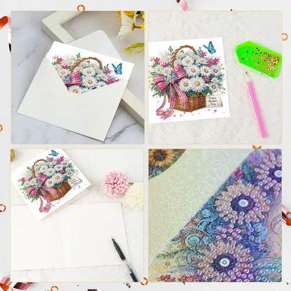 6pcs Diamond Painting Greeting Cards DIY Handmade Diamond Art Cards for Adults