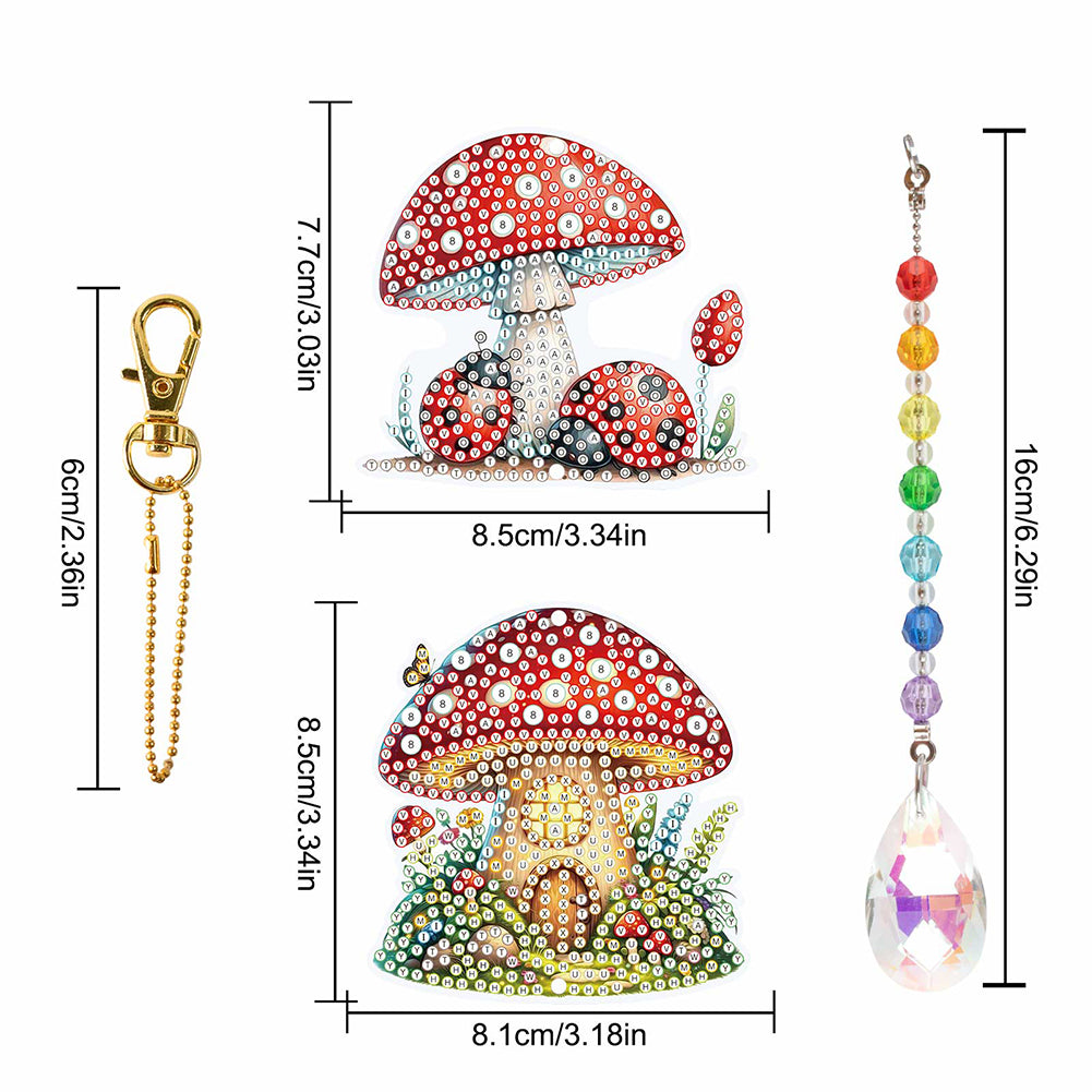 2Pcs 5D DIY Diamond Painting Sun Catcher Crystal Painting Ornaments for Adults