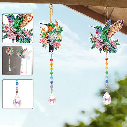 2Pcs 5D DIY Diamond Painting Sun Catcher Crystal Painting Ornaments for Adults