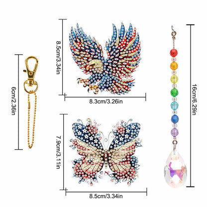 2Pcs 5D DIY Diamond Painting Sun Catcher Crystal Painting Ornaments for Adults