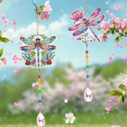 2Pcs 5D DIY Diamond Painting Sun Catcher Crystal Painting Ornaments for Adults