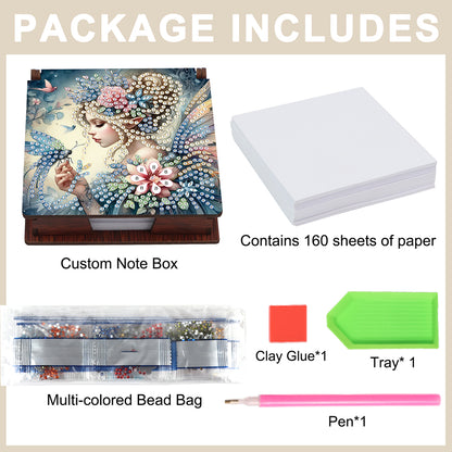 Animals Diamond Painting Notecard Box Gem Art Sticky Note Holder for Home Office