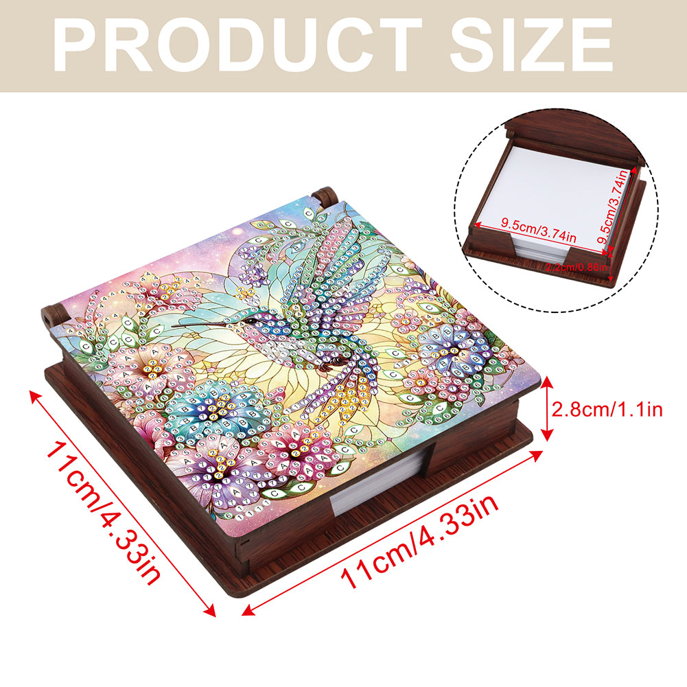 Animals Diamond Painting Notecard Box Gem Art Sticky Note Holder for Home Office