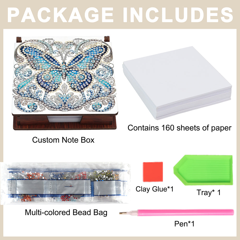 Animals Diamond Painting Notecard Box Gem Art Sticky Note Holder for Home Office