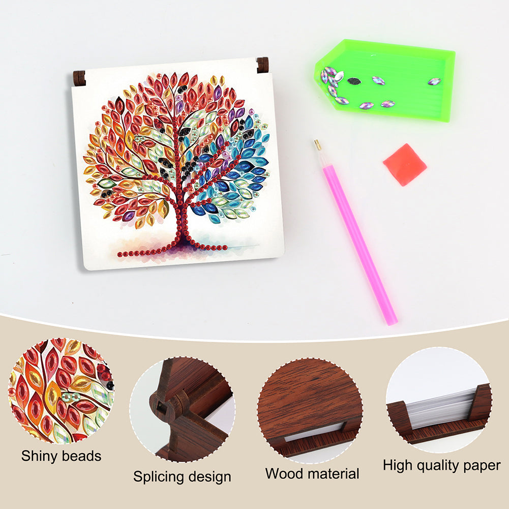 Animals Diamond Painting Notecard Box Gem Art Sticky Note Holder for Home Office