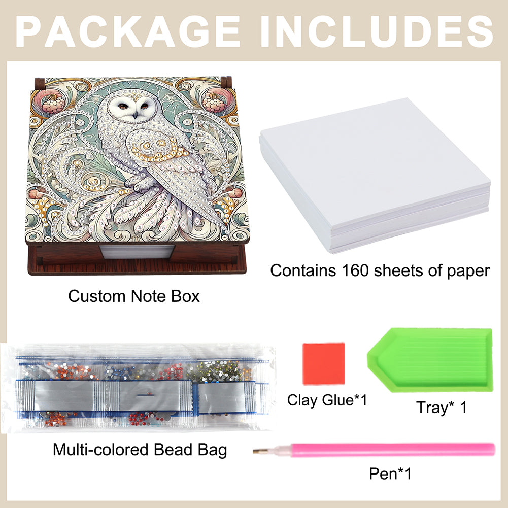 Animals Diamond Painting Notecard Box Gem Art Sticky Note Holder for Home Office