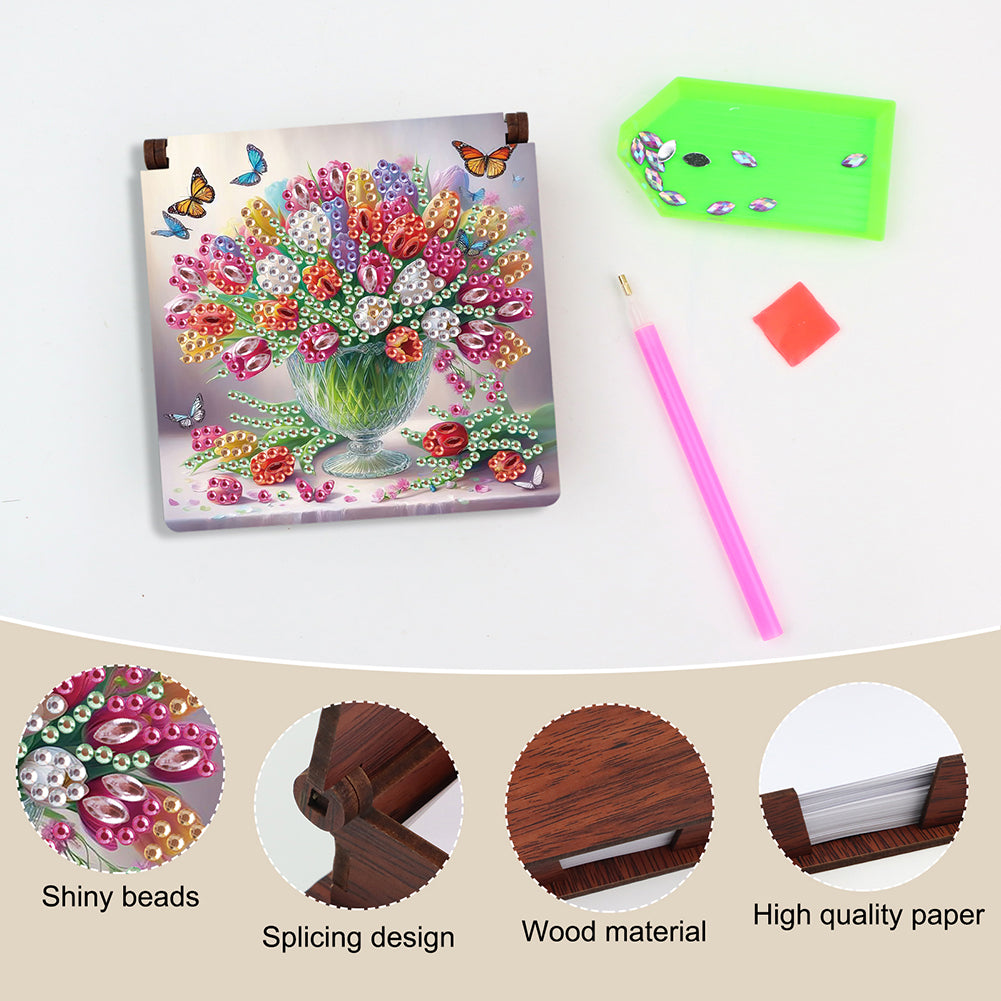 Animals Diamond Painting Notecard Box Gem Art Sticky Note Holder for Home Office