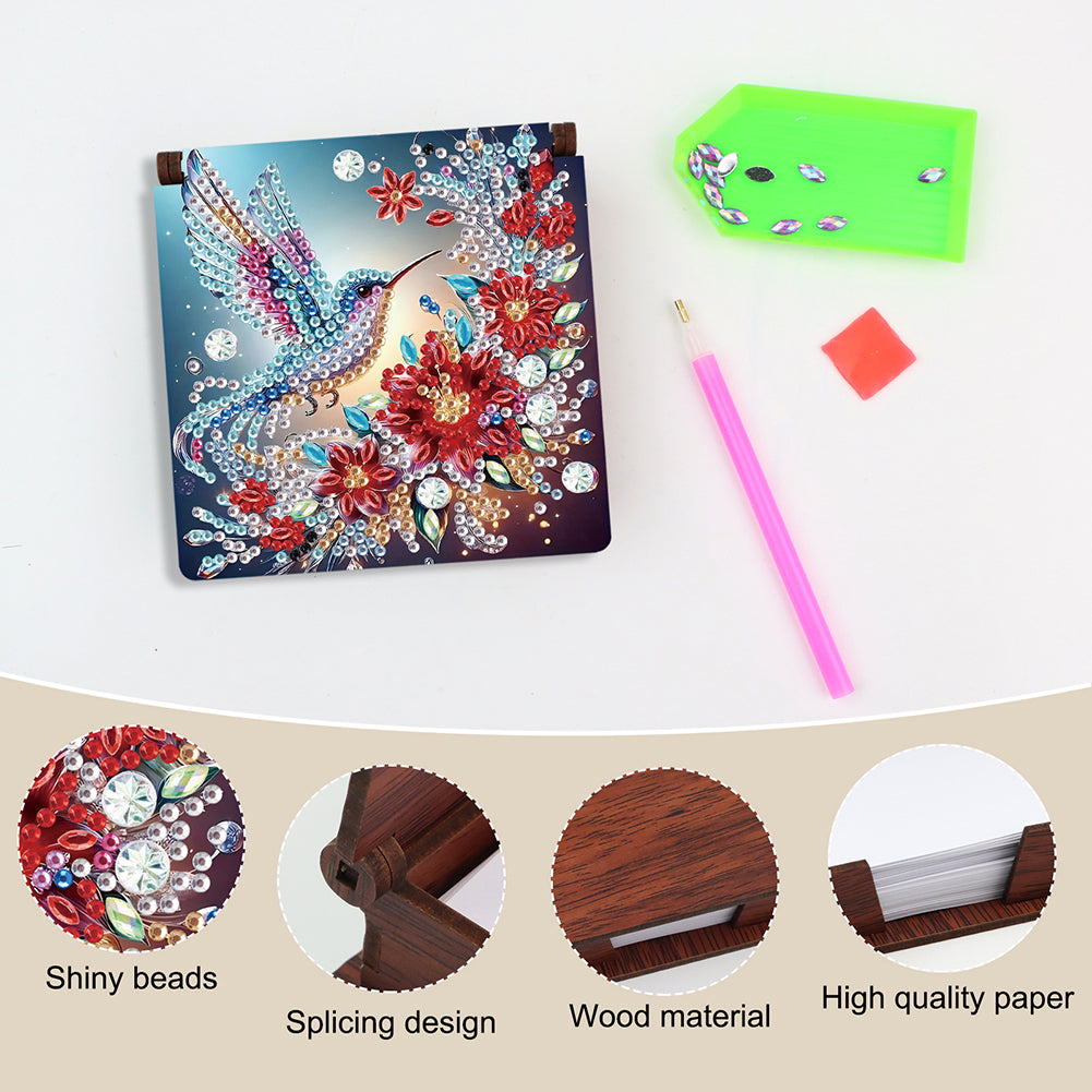 Animals Diamond Painting Notecard Box Gem Art Sticky Note Holder for Home Office