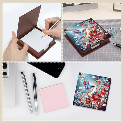 Animals Diamond Painting Notecard Box Gem Art Sticky Note Holder for Home Office