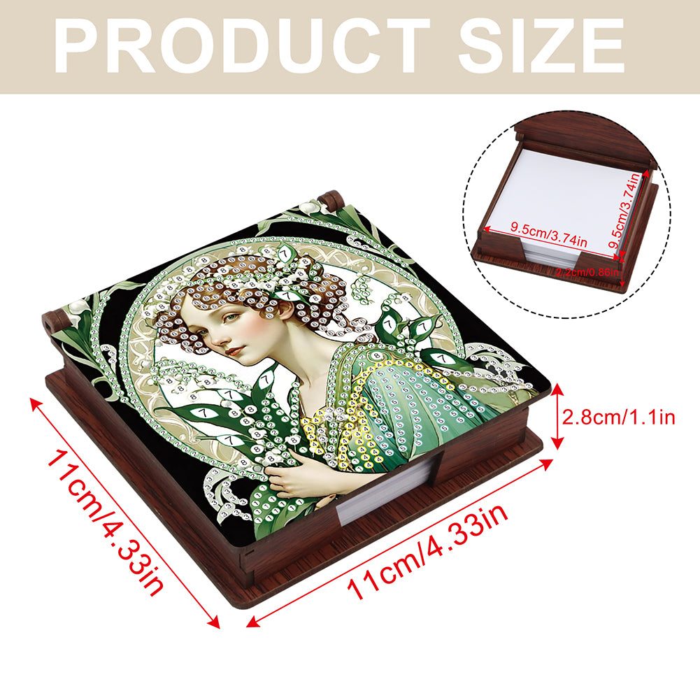Animals Diamond Painting Notecard Box Gem Art Sticky Note Holder for Home Office