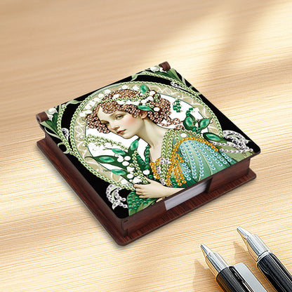 Animals Diamond Painting Notecard Box Gem Art Sticky Note Holder for Home Office