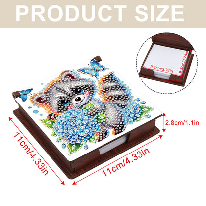 Animals Diamond Painting Notecard Box Gem Art Sticky Note Holder for Home Office
