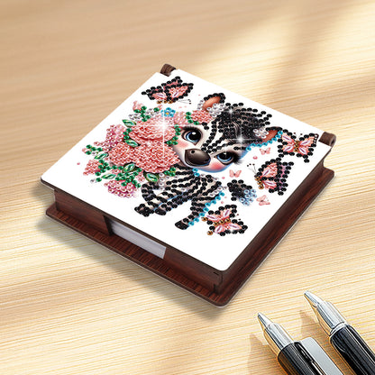 Animals Diamond Painting Notecard Box Gem Art Sticky Note Holder for Home Office