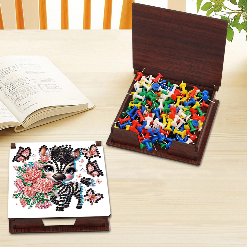 Animals Diamond Painting Notecard Box Gem Art Sticky Note Holder for Home Office