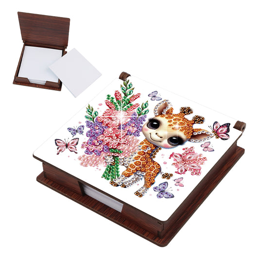 Animals Diamond Painting Notecard Box Gem Art Sticky Note Holder for Home Office