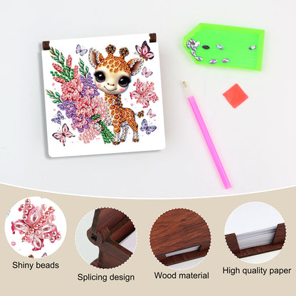 Animals Diamond Painting Notecard Box Gem Art Sticky Note Holder for Home Office