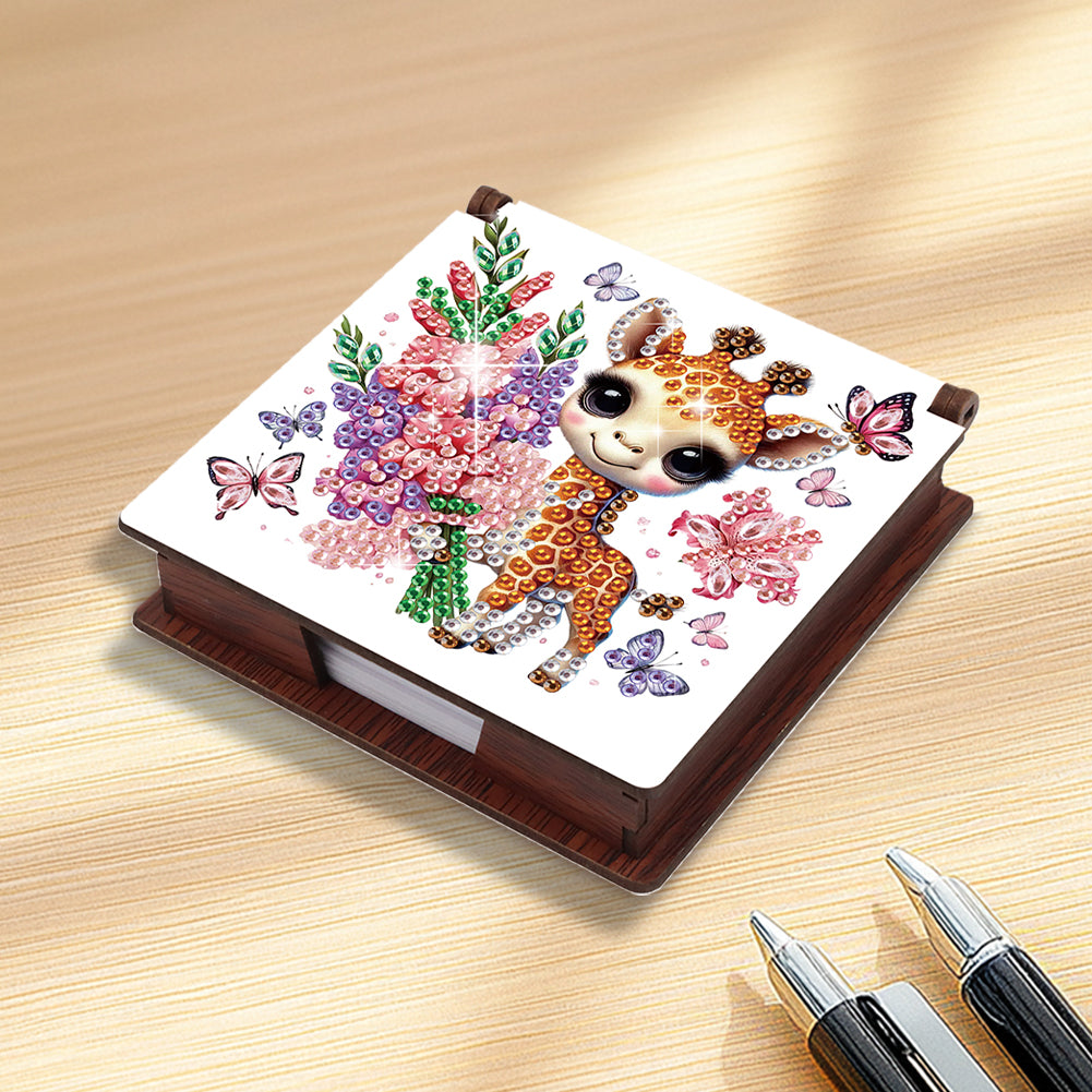 Animals Diamond Painting Notecard Box Gem Art Sticky Note Holder for Home Office