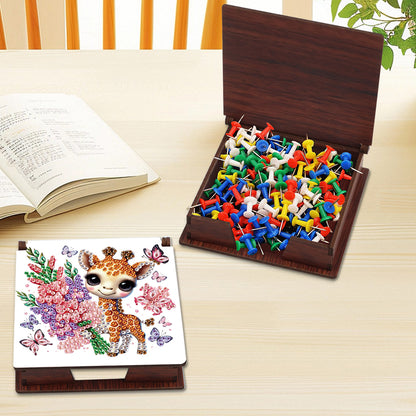 Animals Diamond Painting Notecard Box Gem Art Sticky Note Holder for Home Office