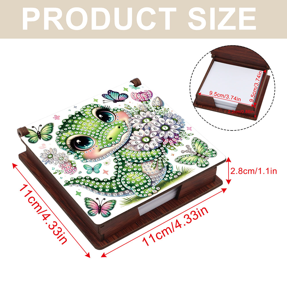 Animals Diamond Painting Notecard Box Gem Art Sticky Note Holder for Home Office