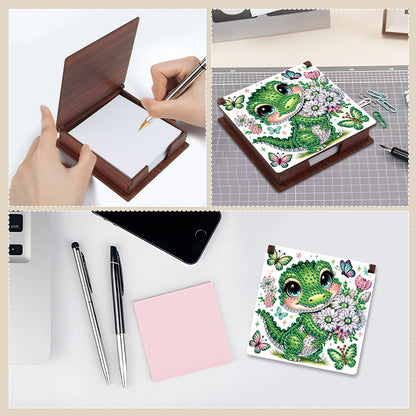 Animals Diamond Painting Notecard Box Gem Art Sticky Note Holder for Home Office