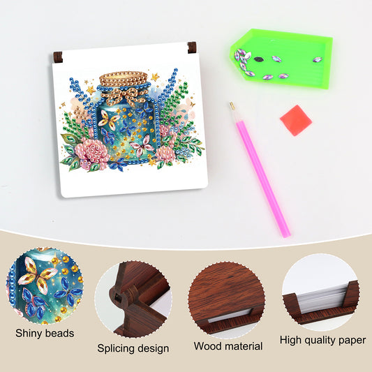 Animals Diamond Painting Notecard Box Gem Art Sticky Note Holder for Home Office