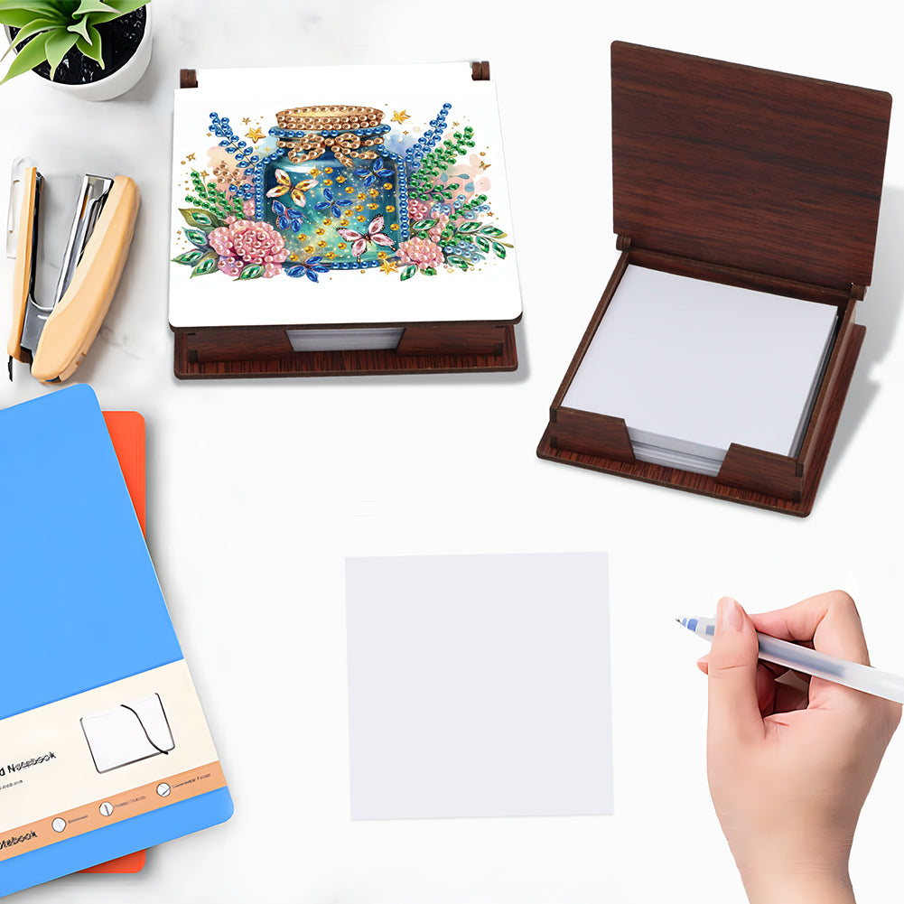 Animals Diamond Painting Notecard Box Gem Art Sticky Note Holder for Home Office