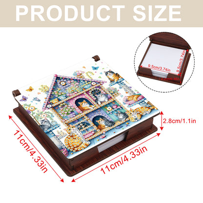 Animals Diamond Painting Notecard Box Gem Art Sticky Note Holder for Home Office