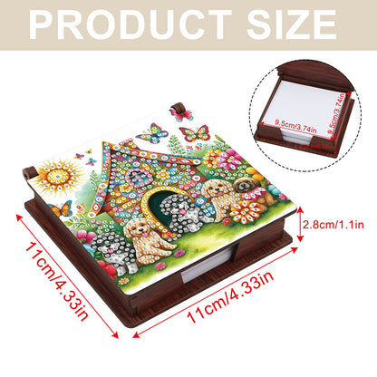 Animals Diamond Painting Notecard Box Gem Art Sticky Note Holder for Home Office