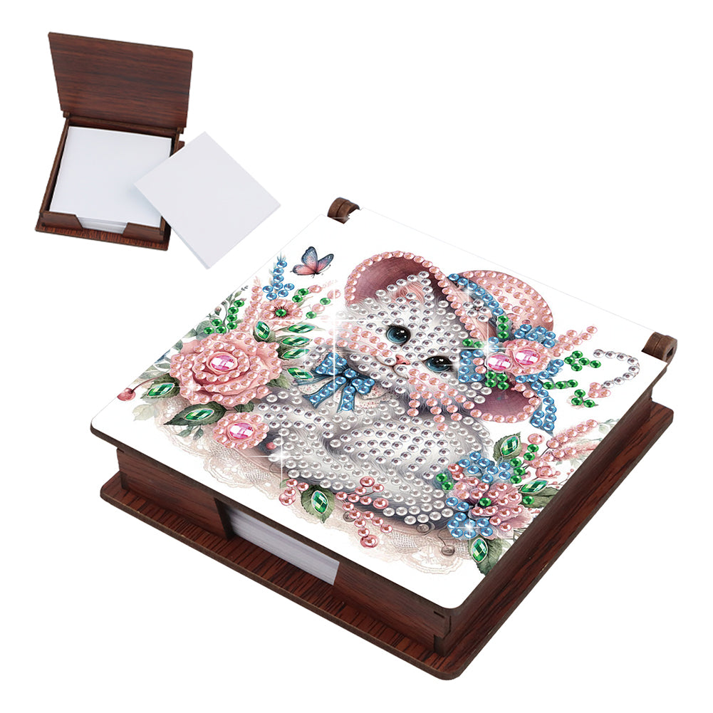 Animals Diamond Painting Notecard Box Gem Art Sticky Note Holder for Home Office