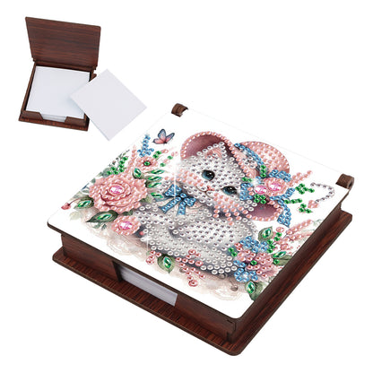 Animals Diamond Painting Notecard Box Gem Art Sticky Note Holder for Home Office