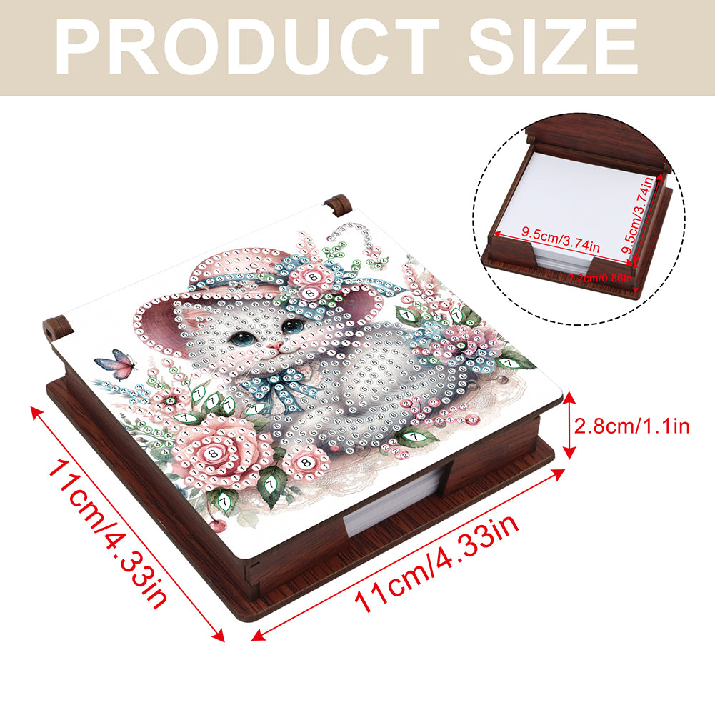 Animals Diamond Painting Notecard Box Gem Art Sticky Note Holder for Home Office