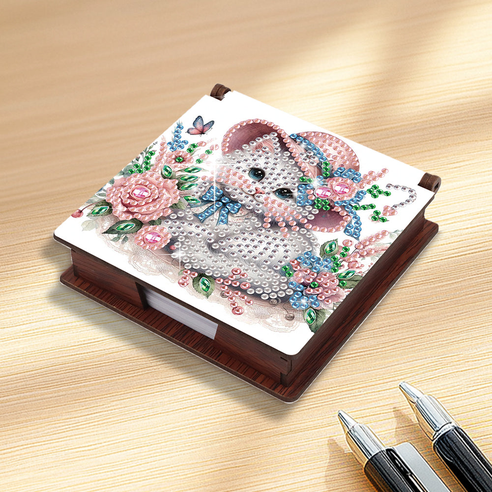 Animals Diamond Painting Notecard Box Gem Art Sticky Note Holder for Home Office