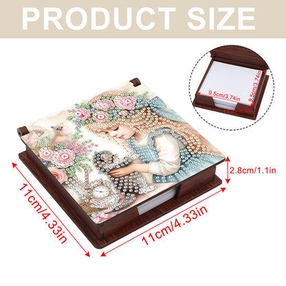 Animals Diamond Painting Notecard Box Gem Art Sticky Note Holder for Home Office