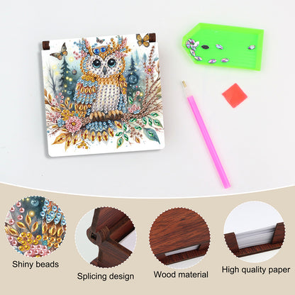 Animals Diamond Painting Notecard Box Gem Art Sticky Note Holder for Home Office