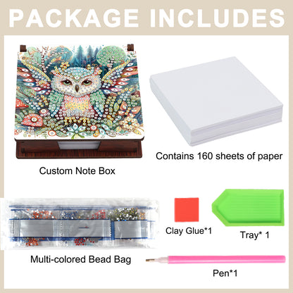 Animals Diamond Painting Notecard Box Gem Art Sticky Note Holder for Home Office