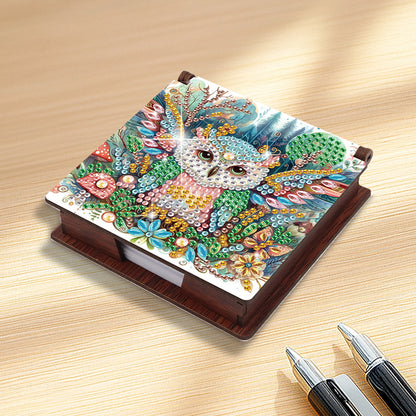 Animals Diamond Painting Notecard Box Gem Art Sticky Note Holder for Home Office
