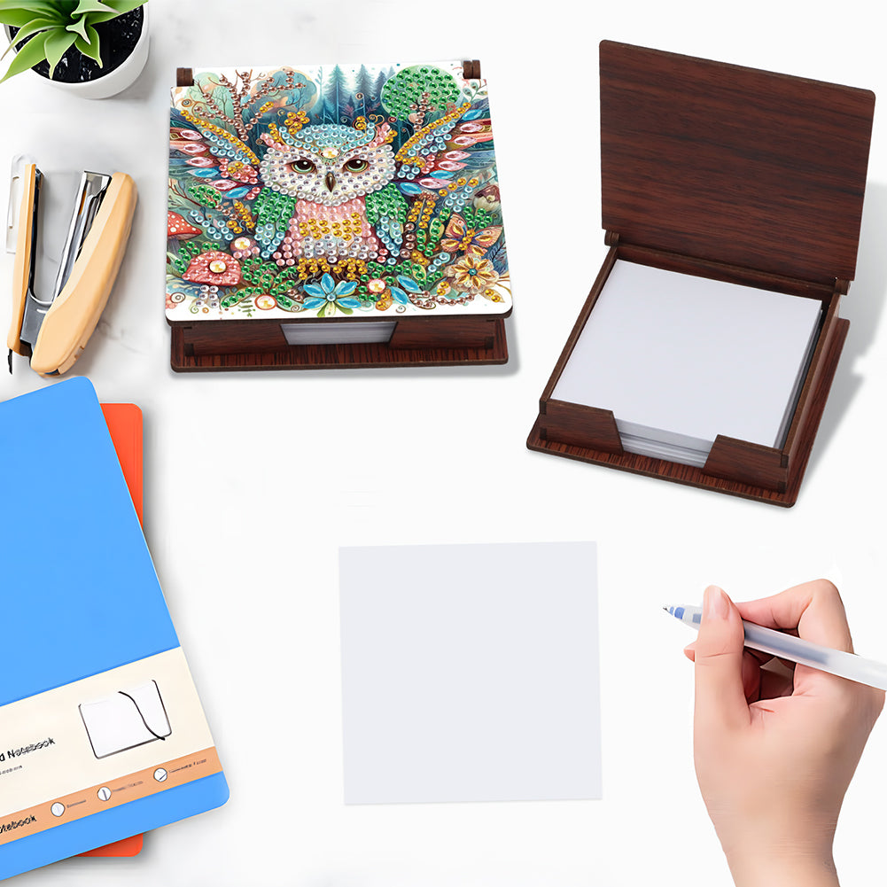 Animals Diamond Painting Notecard Box Gem Art Sticky Note Holder for Home Office