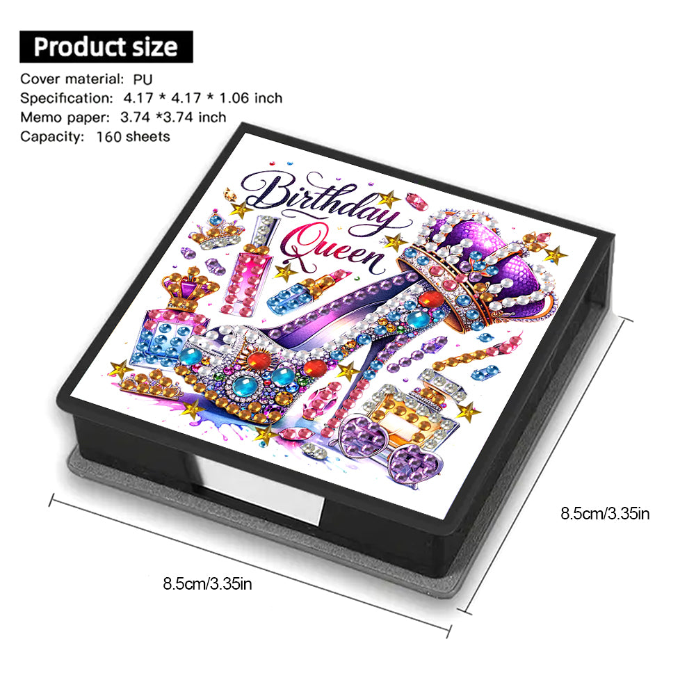 Animals Diamond Painting Notecard Box Gem Art Sticky Note Holder for Home Office