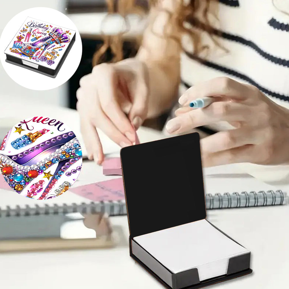Animals Diamond Painting Notecard Box Gem Art Sticky Note Holder for Home Office