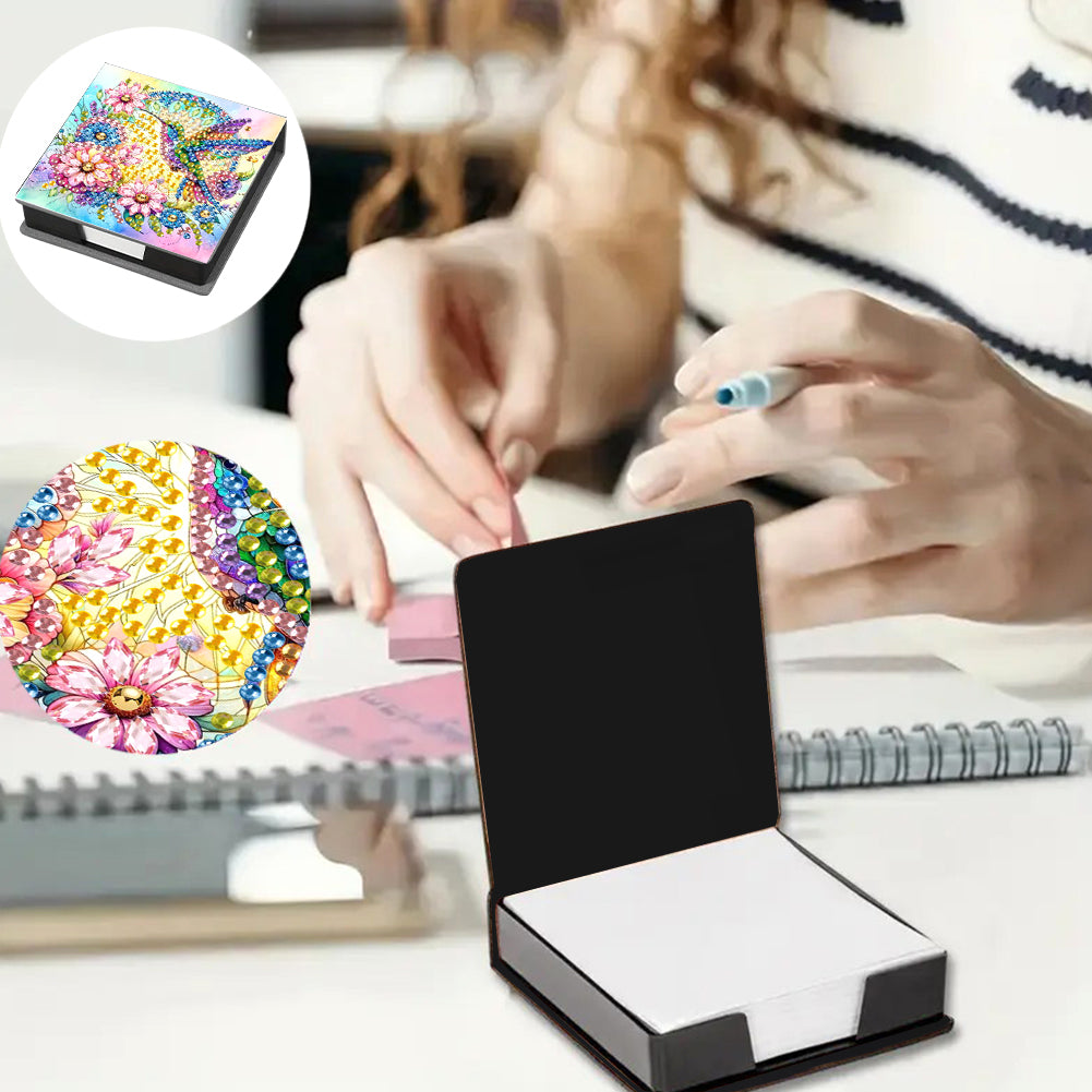 Animals Diamond Painting Notecard Box Gem Art Sticky Note Holder for Home Office