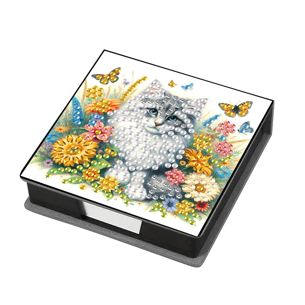 Animals Diamond Painting Notecard Box Gem Art Sticky Note Holder for Home Office