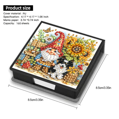 Animals Diamond Painting Notecard Box Gem Art Sticky Note Holder for Home Office