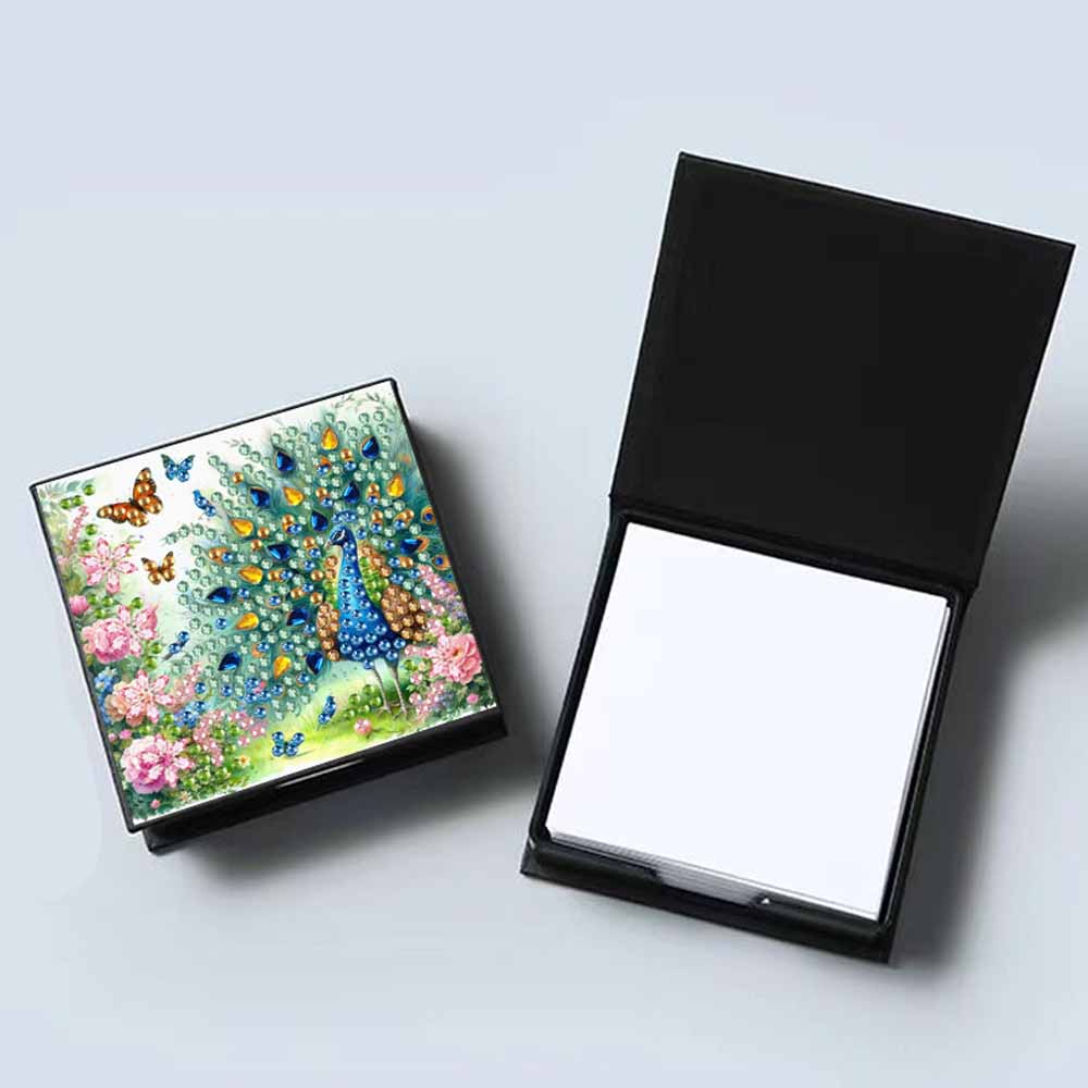 Animals Diamond Painting Notecard Box Gem Art Sticky Note Holder for Home Office