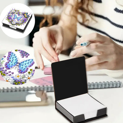 Animals Diamond Painting Notecard Box Gem Art Sticky Note Holder for Home Office