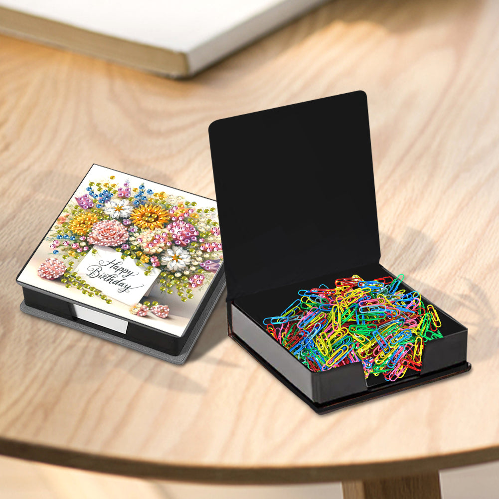 Animals Diamond Painting Notecard Box Gem Art Sticky Note Holder for Home Office