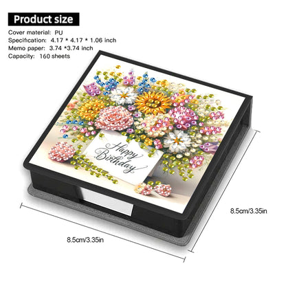 Animals Diamond Painting Notecard Box Gem Art Sticky Note Holder for Home Office