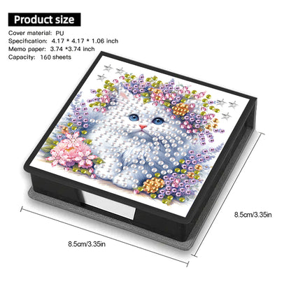 Animals Diamond Painting Notecard Box Gem Art Sticky Note Holder for Home Office