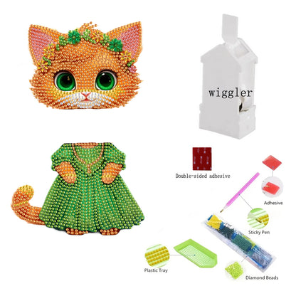 Acrylic Shaking Head Animal Desktop Diamond Art Kits Cat Dog Bedroom Table Decor